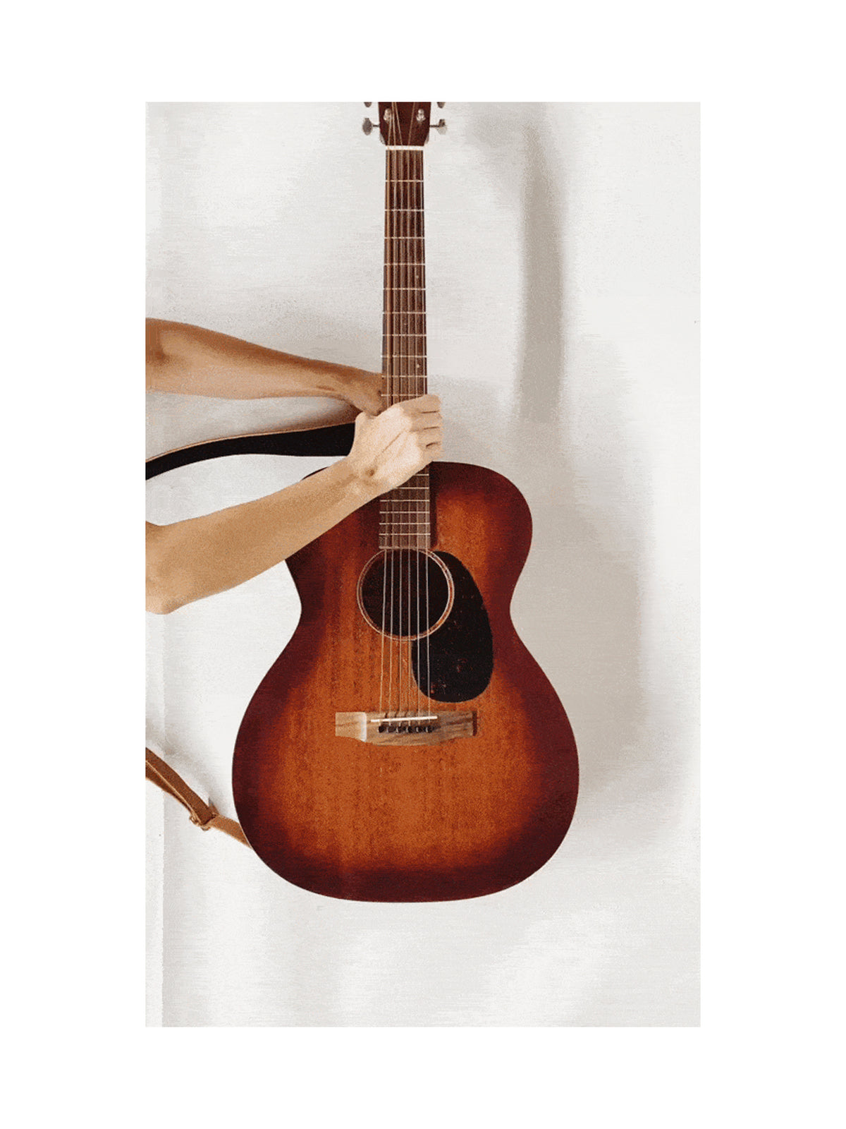 Natural Veg Tan Leather Guitar Strap