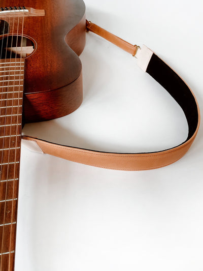 Natural Veg Tan Leather Guitar Strap